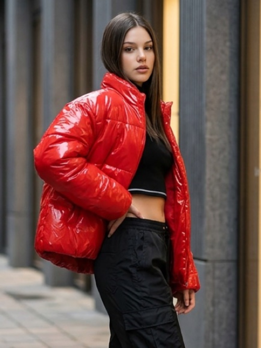 NWT Club Paradise Unisex Paxton Puffer Jacket No Front Closure - Red - Size S